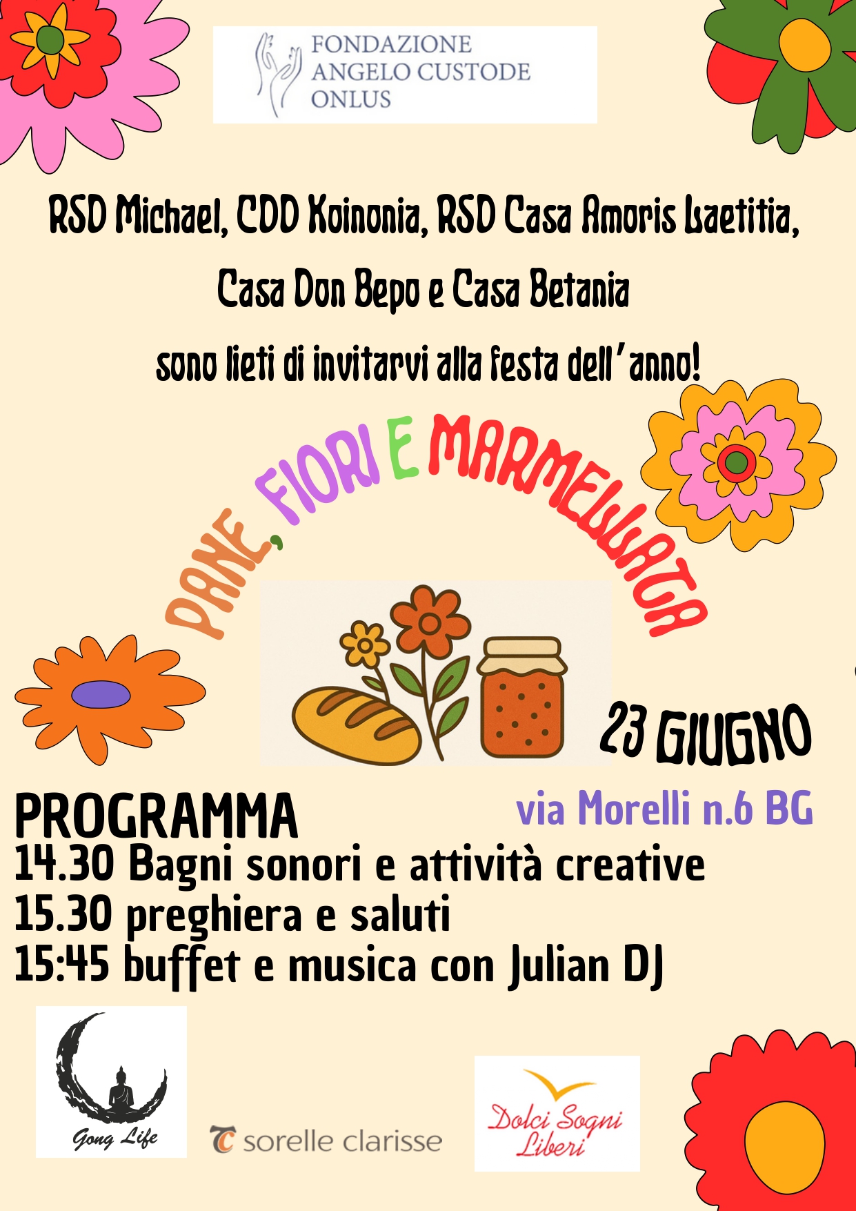 Pane, Fiori e Marmellata. Lunedì 23 Giugno, la festa di fine anno pastorale in Fondazione